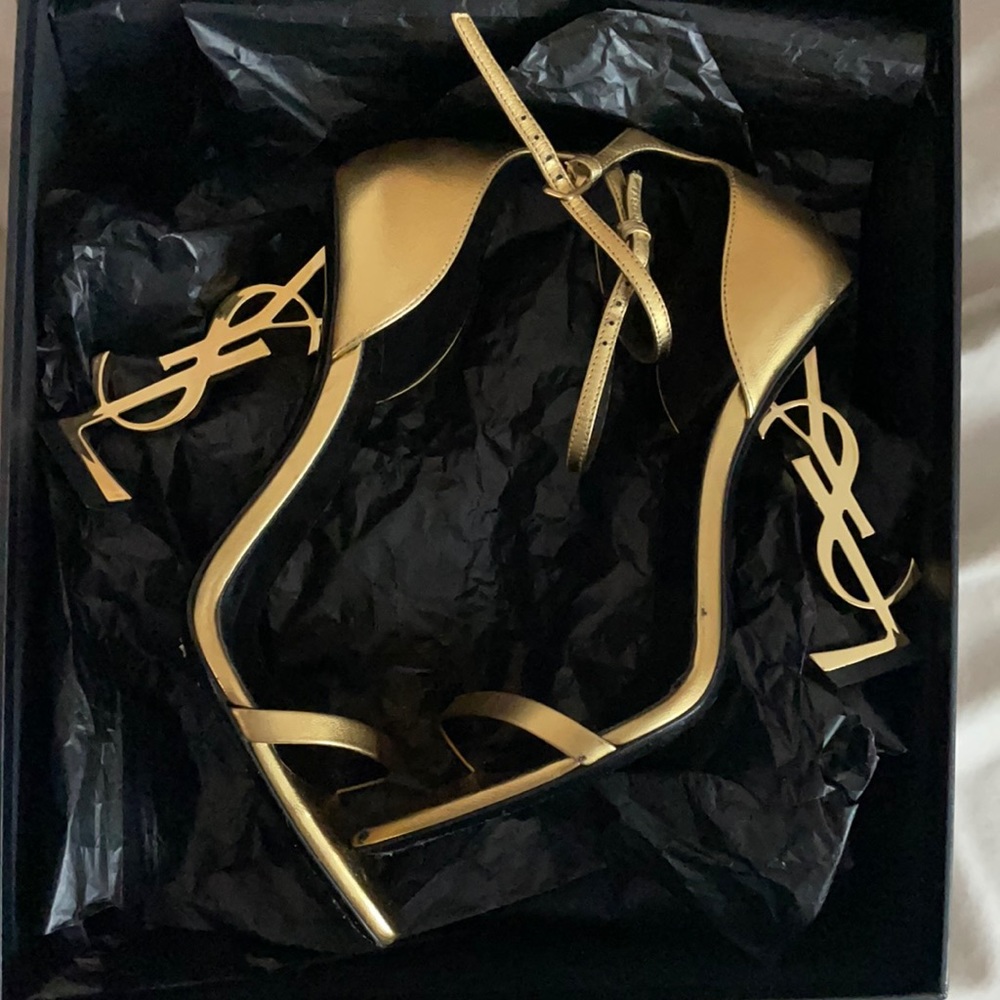 Saint Laurent Gold Sandals
